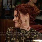 Sally’s black and green floral mesh dress on The Young and the Restless Sally’s black and green floral mesh dress on The Young and the Restless