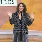 Sara Bareilles’s zebra stripe metallic blazer on Today