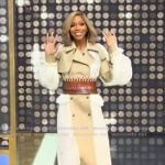 Sarah Jakes Roberts' mixed media trench dress on Tamron Hall Show Sarah Jakes Roberts' mixed media trench dress on Tamron Hall Show