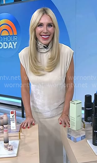 Sarah's beige turtleneck maxi dress on Today