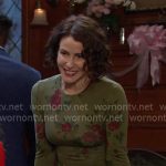 Sarah’s green rose print maxi dress on Days of our Lives Sarah’s green rose print maxi dress on Days of our Lives