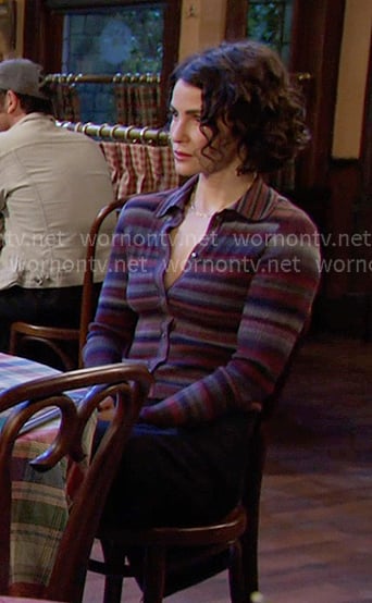 Sarah's striped cardigan on Days of our Lives