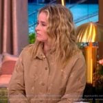 Sara’s beige floral jacket and pants on The View