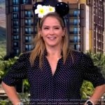 Sara’s black polka dot print short sleeve top on The View Sara’s black polka dot print short sleeve top on The View