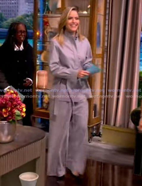 Sara’s gray belted jacket and pants on The View Sara’s gray belted jacket and pants on The View