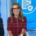 Savanah’s red contrast stitch dress on Today