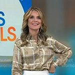 Savannah's beige belt print blouse and white skirt on Today Savannah's beige belt print blouse and white skirt on Today