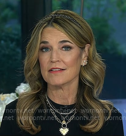 Savannah’s heart pendant chain necklace on Today Savannah’s heart pendant chain necklace on Today