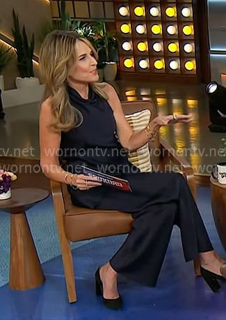 Savannah’s navy asymmetric satin top and pants on Today Savannah’s navy asymmetric satin top and pants on Today