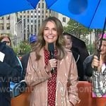 Savannah's pink beige rain coat on Today