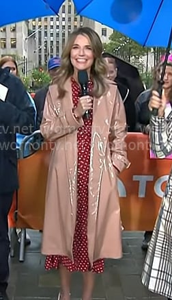 Savannah’s pink beige rain coat on Today Savannah’s pink beige rain coat on Today