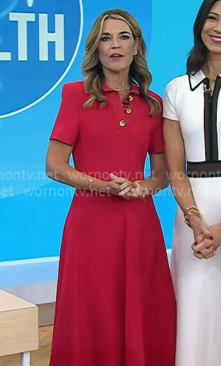 Savannah's red polo midi dress on Today