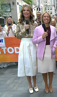 Savannah's white heeled loafers on Today