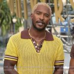 Scott’s yellow knit polo on Access Hollywood