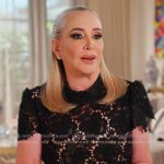 Shannon’s black lace confessional dress on The Real Housewives of Orange County Shannon’s black lace confessional dress on The Real Housewives of Orange County