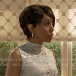 Sharon’s metallic top on Beyond the Gates