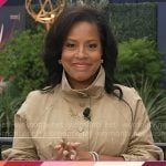 Sheinelle’s beige floral jacket on Today Sheinelle’s beige floral jacket on Today