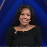Sheinelle’s black ribbed off-shoulder top on Today
