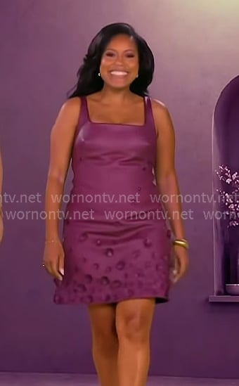 Sheinelle’s floral opening scene leather mini dress on Today