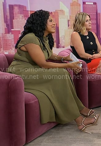 Sheinelle’s gold strappy heel sandals on Today Sheinelle’s gold strappy heel sandals on Today
