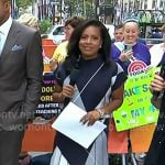 Sheinelle’s navy argyle sweater and pelated skirt on Today