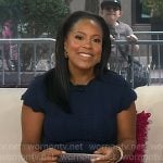 Sheinelle’s navy scalloped dress on Today Sheinelle’s navy scalloped dress on Today