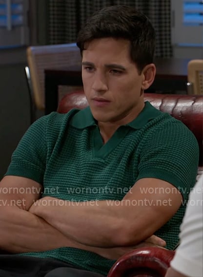 Smitty’s green polo shirt on Beyond the Gates Smitty’s green polo shirt on Beyond the Gates