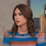 Sophie's blue and orange striped ribbed sweater dress on Good Morning America Sophie's blue and orange striped ribbed sweater dress on Good Morning America