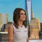 Sophie’s white sleeveless tweed dress on Good Morning America