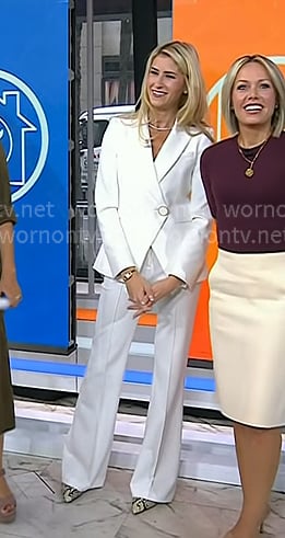 Stefani Berkin's white pant suit on Today
