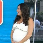 Stephanie Mansour’s white textured maternity dress on Today Stephanie Mansour’s white textured maternity dress on Today