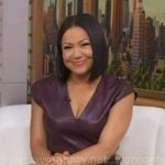 Stephanie's brown v-neck leather top on Good Morning America Stephanie's brown v-neck leather top on Good Morning America