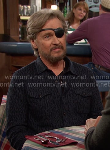 Steve’s black abstract print shirt on Days of our Lives Steve’s black abstract print shirt on Days of our Lives