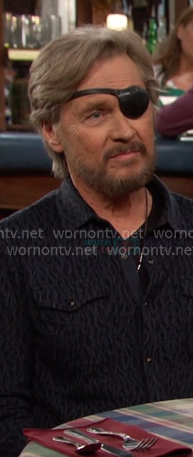 Steve’s black textured shirt on Days of our Lives Steve’s black textured shirt on Days of our Lives