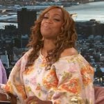 Sunny Anderson’s embroidered floral top on The Drew Barrymore Show Sunny Anderson’s embroidered floral top on The Drew Barrymore Show