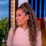 Sunny’s beige knit tie front dress on The View Sunny’s beige knit tie front dress on The View
