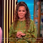 Sunny’s green floral print top and pants on The View Sunny’s green floral print top and pants on The View
