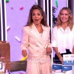 Sunny's pink lace trim blazer and skirt set on The View Sunny's pink lace trim blazer and skirt set on The View