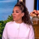 Sunny’s white fringe jacket on The View Sunny’s white fringe jacket on The View