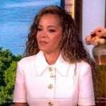 Sunny’s white gold button mini dress on The View Sunny’s white gold button mini dress on The View