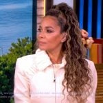 Sunny’s white ruffled jacket on The View Sunny’s white ruffled jacket on The View