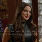 Sydney’s black leather mini dress on Days of our Lives Sydney’s black leather mini dress on Days of our Lives