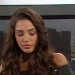 Sydney’s grey off-shoulder knit mini dress on Days of our Lives