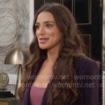 Sydney’s navy striped blazer on Days of our Lives Sydney’s navy striped blazer on Days of our Lives