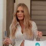 Tamra’s white striped shirt on The Real Housewives of Orange County