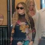 Tamron’s black floral mesh dress on The Real Housewives of Orange County Tamron’s black floral mesh dress on The Real Housewives of Orange County