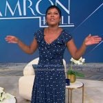 Tamron’s blue polka dot print dress on Tamron Hall Show Tamron’s blue polka dot print dress on Tamron Hall Show