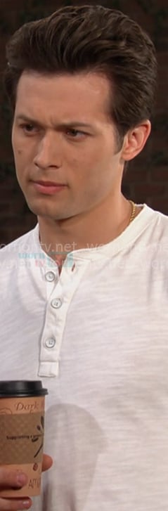 Tate's white henley shirt on Days of our Lives