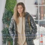 Taylor’s black padded coat on The Secret Lives of Mormon Wives