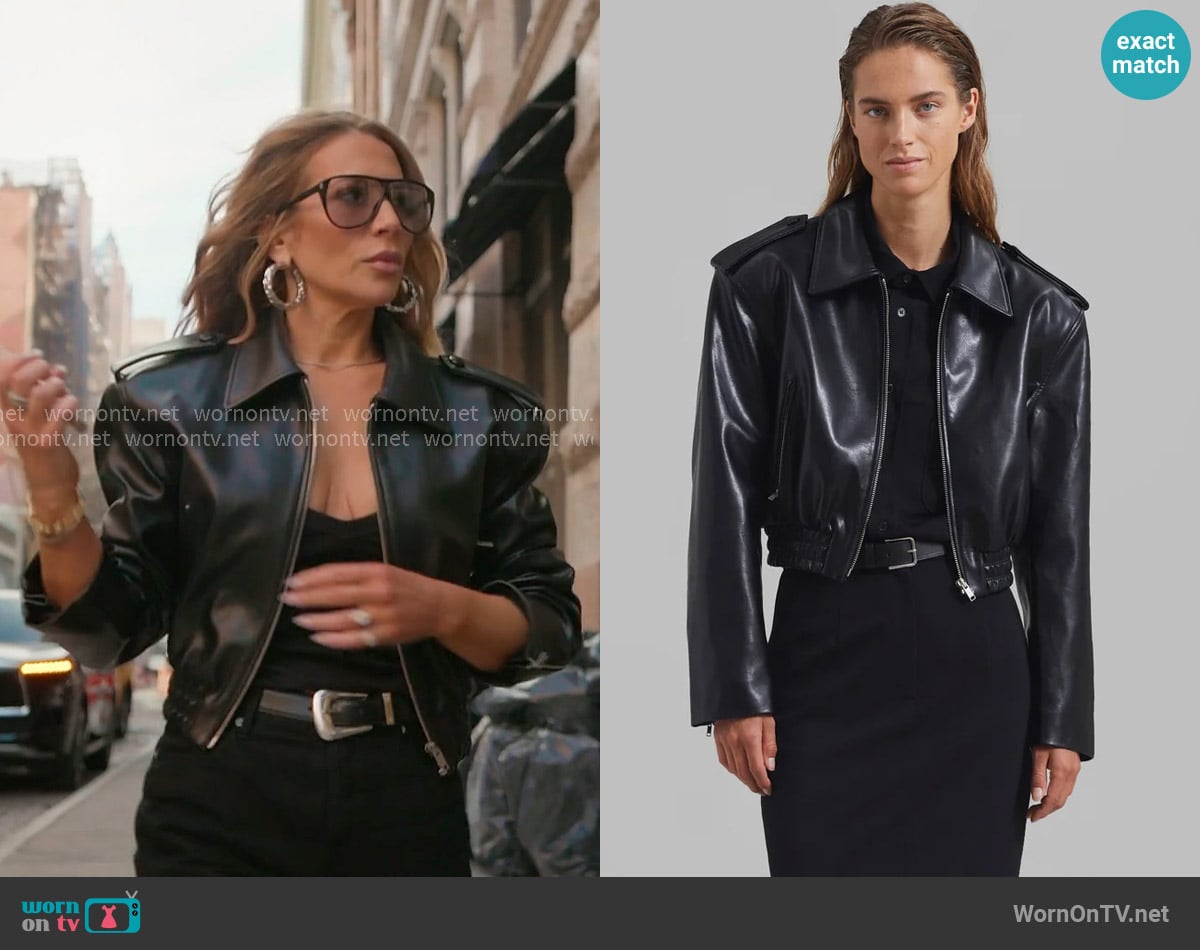 The Frankie Shop Kaia Cropped Bomber in Black worn by Daisy Toye on The Real Housewives of New York City The Frankie Shop Kaia Cropped Bomber in Black worn by Daisy Toye on The Real Housewives of New York City